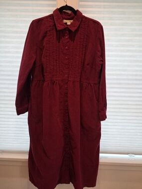 Woman Within Burgundy Button-Front Midi Dress